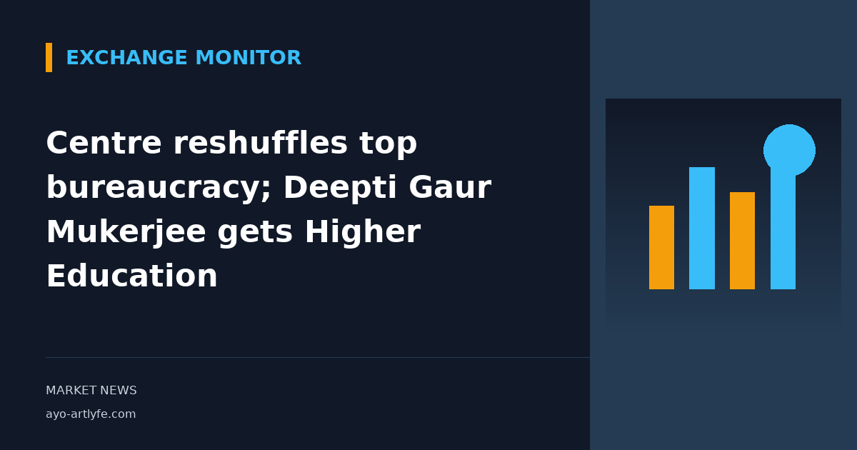 Centre reshuffles top bureaucracy; Deepti Gaur Mukerjee gets Higher Education